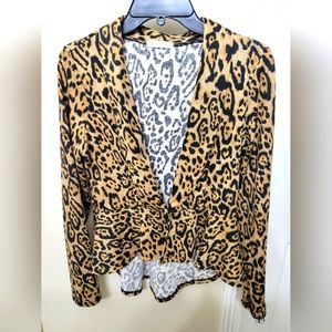 Cute leopard print peplum blazer